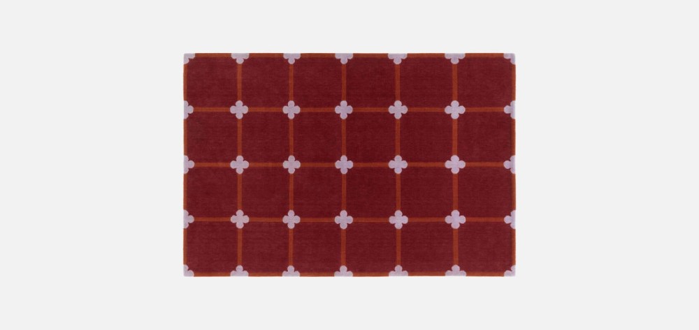 Flower Grid - Maroon