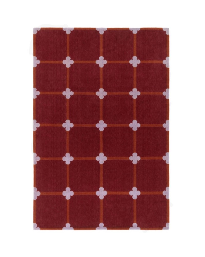 Flower Grid - Maroon