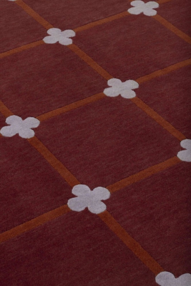 Flower Grid - Maroon