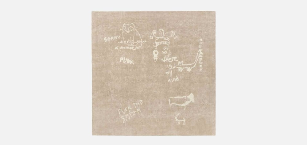 Hypercode Square Rug - Stone Grey