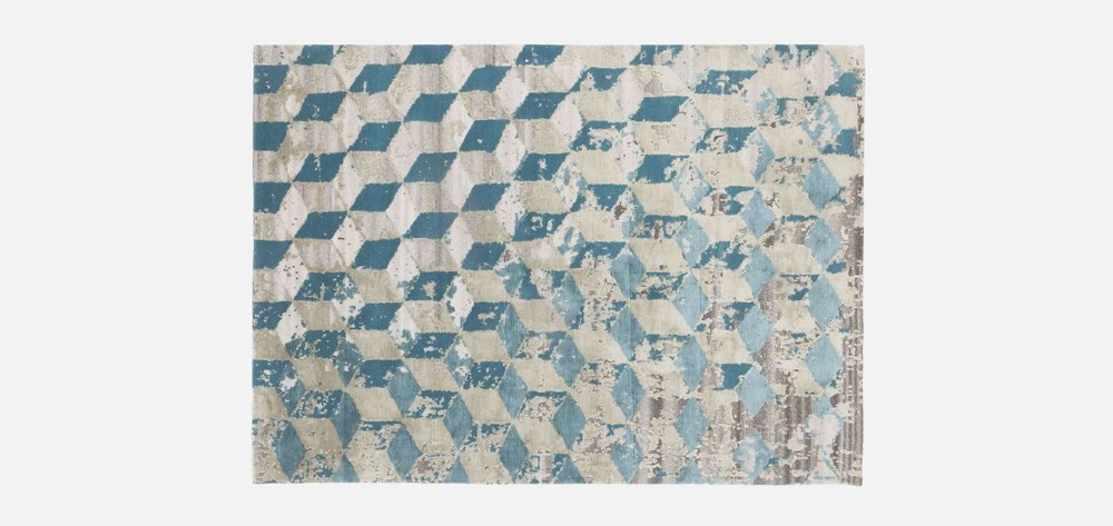 Infini Stucco Soie Rug - Petrol