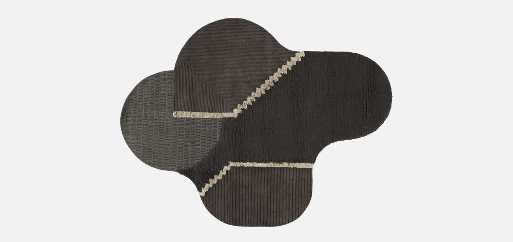 Lunar Addiction Rectangular Rug - Undyed Dark