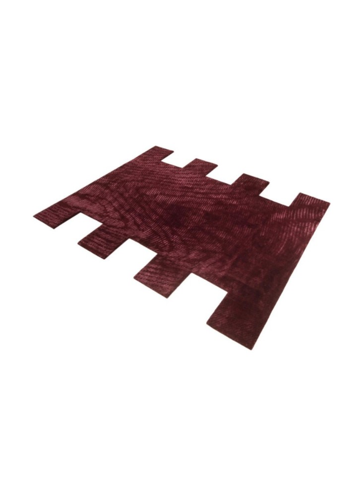 Moiré Quadratic Burgundy Rug
