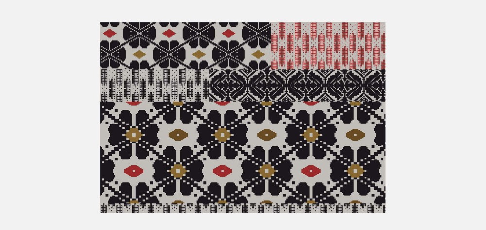 Sardinian Rug - Flowers Dark