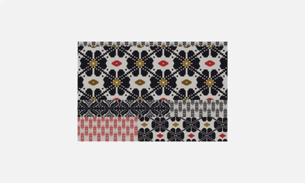 Sardinian Rug - Flowers Dark