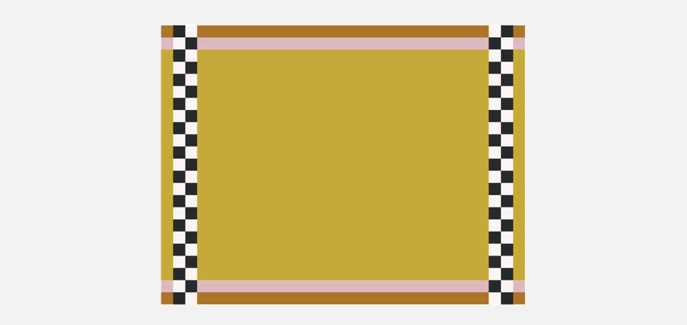So Much Fun - Strict Rayures Carré Rug - Pain D'Epices