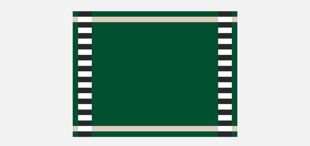 So Much Fun - Strict Rayures Rectangle Rug - Vert Tranquille