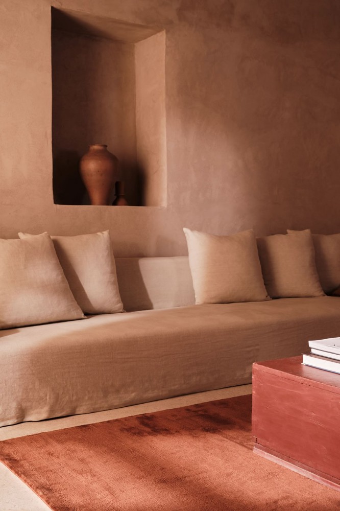 Handloom Cashmere Blend Low Pile Russet