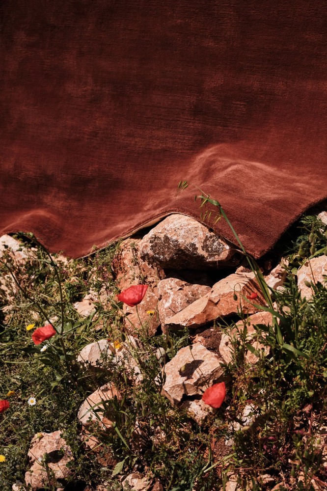 Handloom Cashmere Blend Low Pile Russet