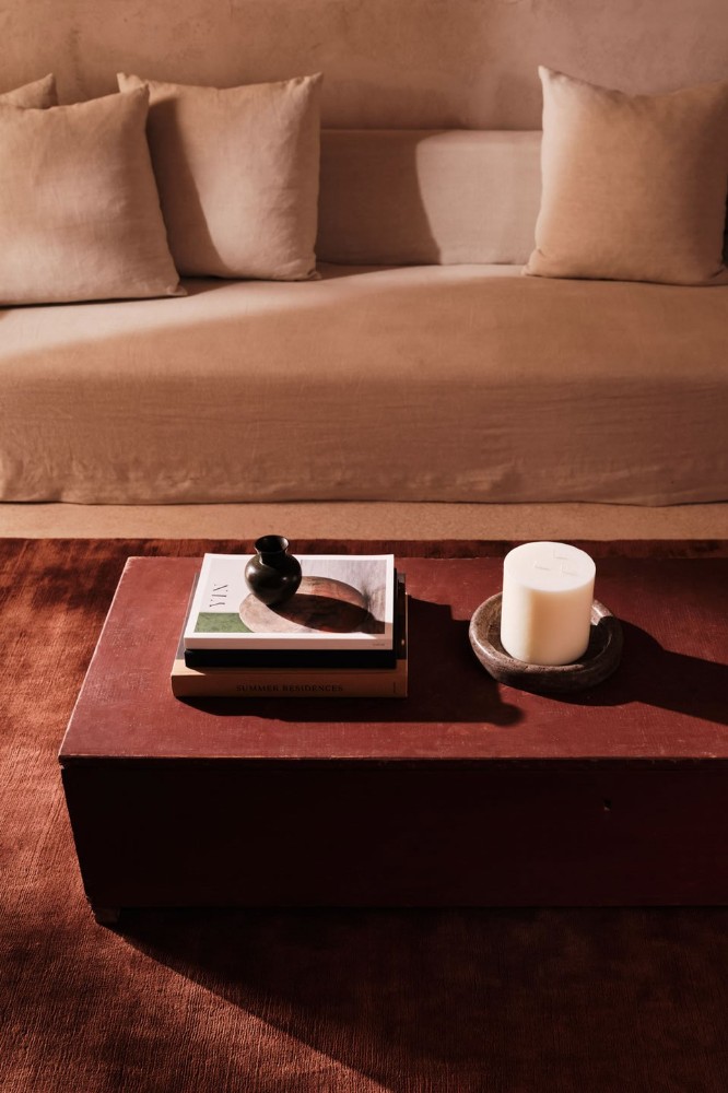 Handloom Cashmere Blend Low Pile Russet