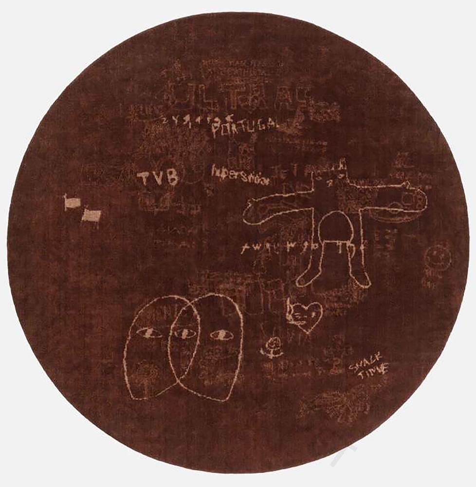 Hypercode Round Rug - Burnt Umber