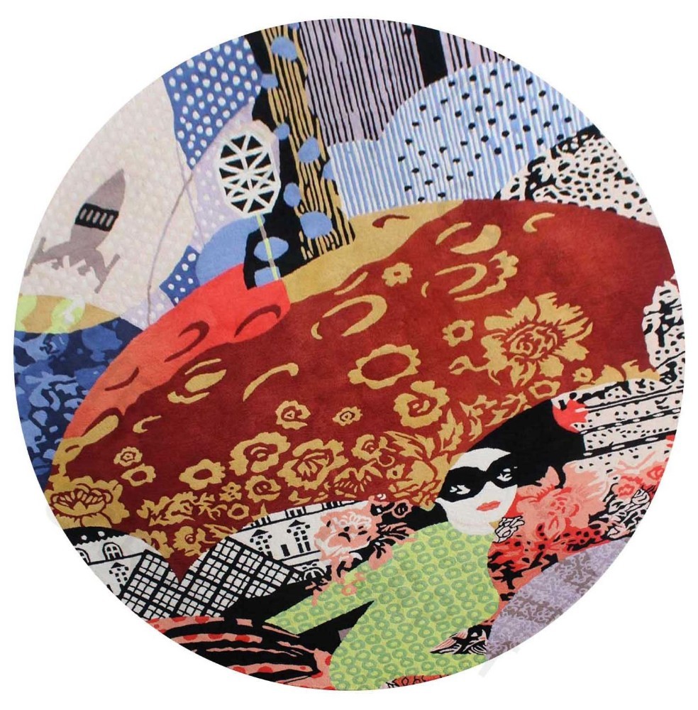 Designer round rug