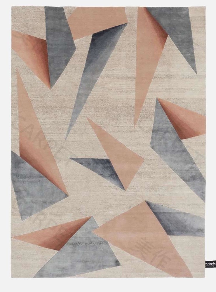 Dipped Origami Rug - Pink Blue