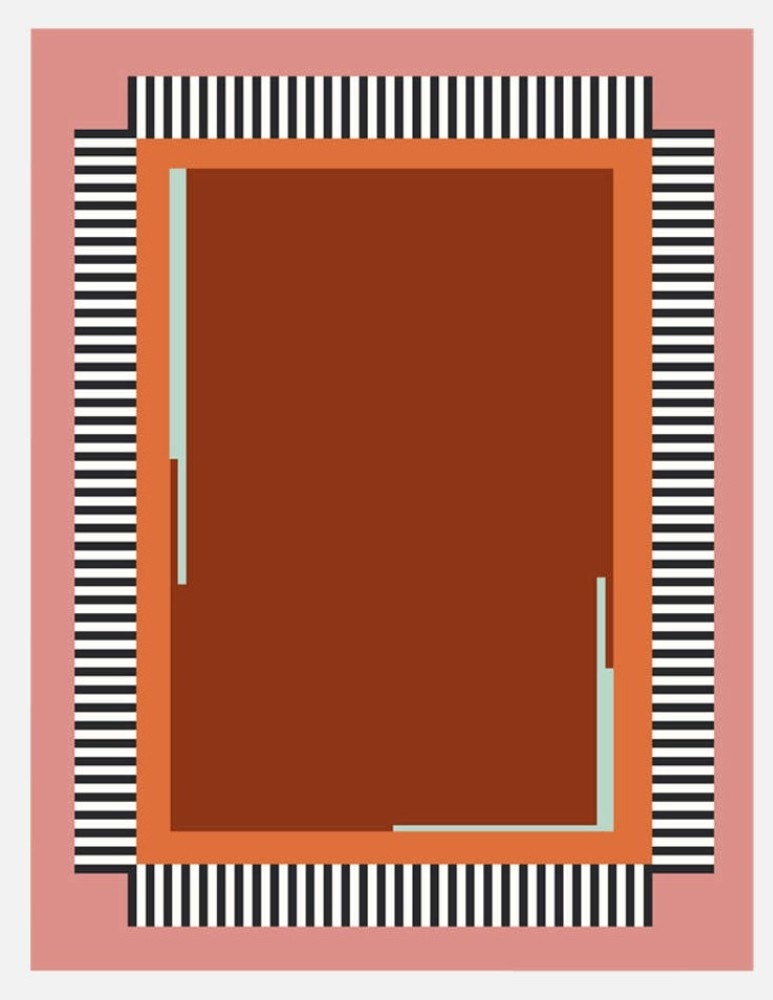 So Much Fun - Plein Cadre Lignes Rug - Rouille