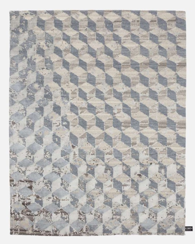 Infini Stucco Soie Rug - Ice
